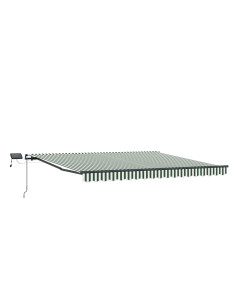 Tenda Retrattile Verde e bianco 450 ×300 cm Tessuto 2