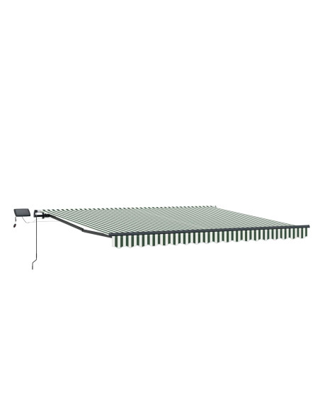 Tenda Retrattile Verde e bianco 450 ×300 cm Tessuto