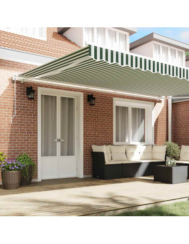 Tettuccio Elettrico Retrattile Verde e Bianco 500 × 300 cm