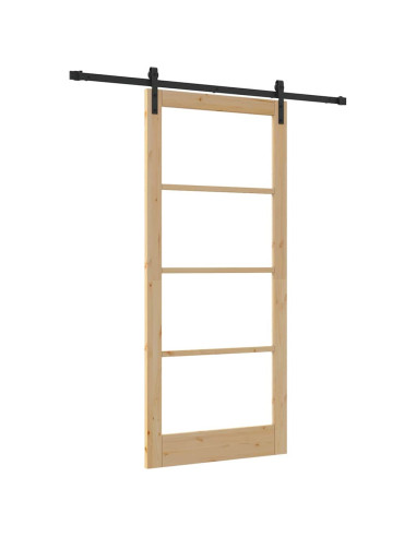Porta scorrevole ORKDAL Naturale e Nero 93 x 211 cm