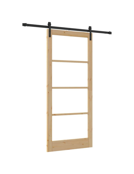 Porta scorrevole ORKDAL Naturale e Nero 93 x 211 cm