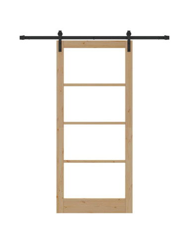Porta scorrevole ORKDAL Naturale e Nero 93 x 211 cm
