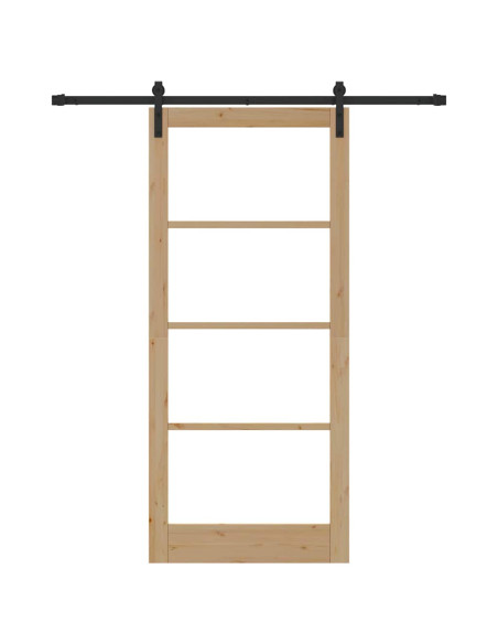 Porta scorrevole ORKDAL Naturale e Nero 93 x 211 cm