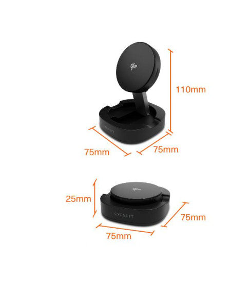 QI2.0 SINGLE WIRELESS CHARGER - BK