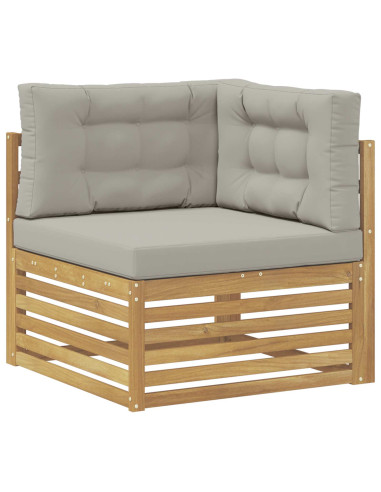 Set di divani da esterno 6 pcs Bianco e Grigio Chiaro