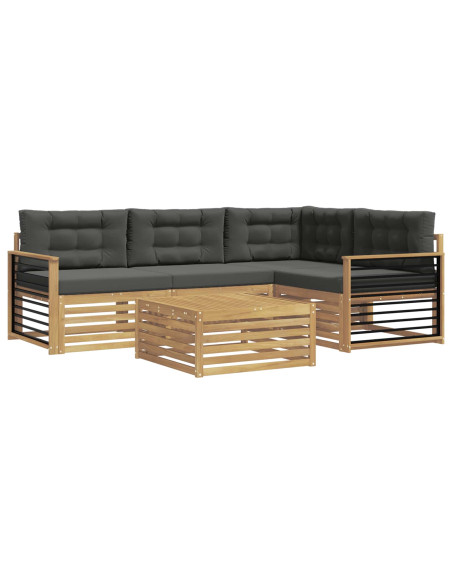 Set di divani da esterno 6 pcs Bianco e Antracite Poliestere
