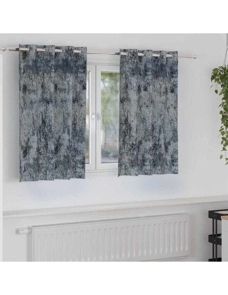 Tende in Velluto 2 pcs Grigio Argento 140 x 140 cm Velluto