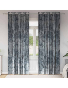 Tende in Velluto 2 pcs Grigio Argento 245 x 140 cm Velluto