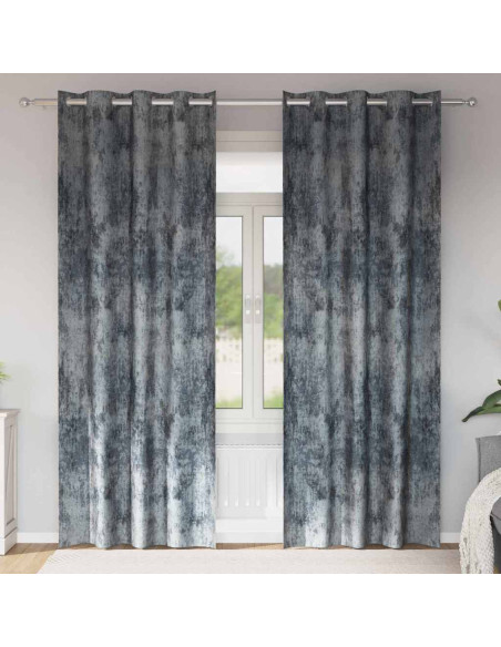 Tende in Velluto 2 pcs Grigio Argento 245 x 140 cm Velluto