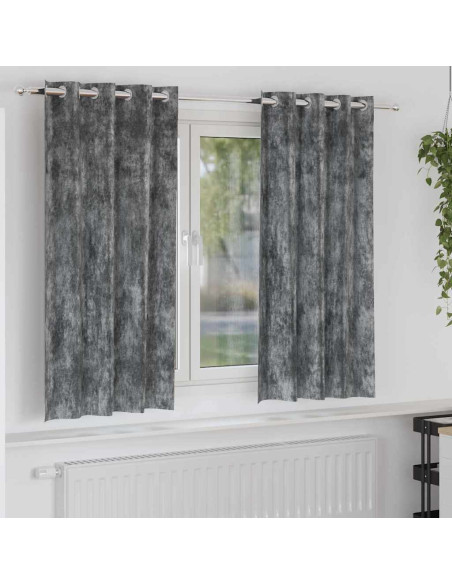 Tende in Velluto con tende 2 pcs Grigio 175 x 140 cm Velluto