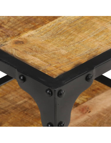 Tavolino da Salotto 40x40x36 cm Legno Massello di Mango Grezzo