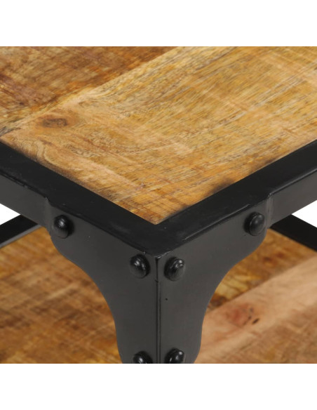 Tavolino da Salotto 40x40x36 cm Legno Massello di Mango Grezzo