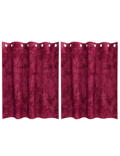 Tende in Velluto 2 pcs Rosso Vino 140 x 140 cm Velluto 2
