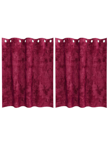 Tende in Velluto 2 pcs Rosso Vino 140 x 140 cm Velluto