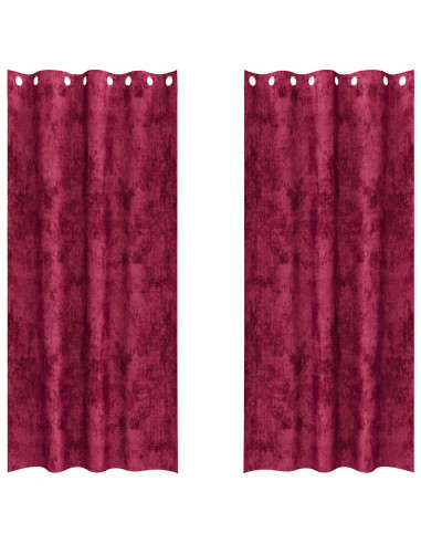 Tende in Velluto 2 pcs Rosso vino 245 x 140 cm Velluto