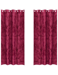 Tende in Velluto 2 pcs Rosso Vino 260 x 140 cm Velluto 2