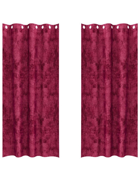 Tende in Velluto 2 pcs Rosso Vino 260 x 140 cm Velluto