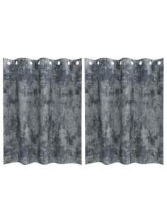 Tende in Velluto 2 pcs Grigio Argento 140 x 140 cm Velluto 2