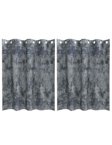 Tende in Velluto 2 pcs Grigio Argento 140 x 140 cm Velluto
