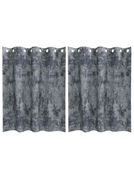 Tende in Velluto 2 pcs Grigio Argento 140 x 140 cm Velluto