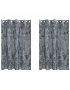 Tende in Velluto 2 pcs Grigio Argento 175 x 140 cm Velluto 2