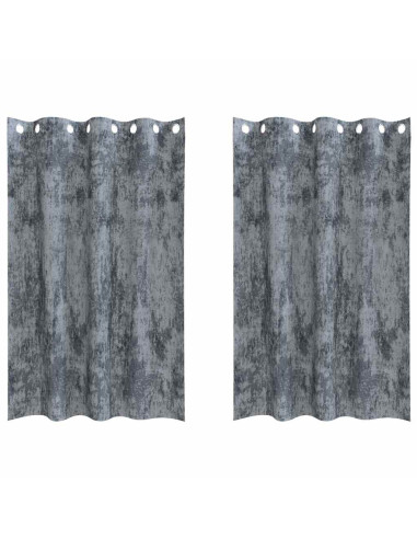 Tende in Velluto 2 pcs Grigio Argento 175 x 140 cm Velluto