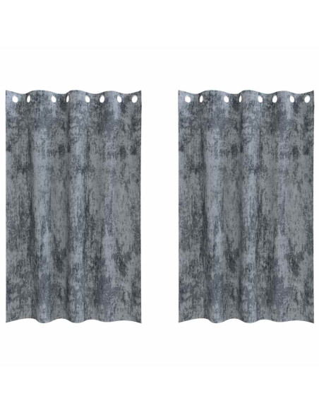 Tende in Velluto 2 pcs Grigio Argento 175 x 140 cm Velluto