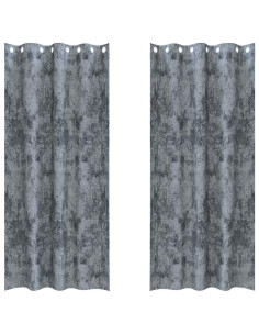 Tende in Velluto 2 pcs Grigio Argento 245 x 140 cm Velluto 2
