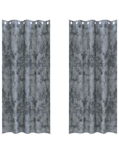 Tende in Velluto 2 pcs Grigio Argento 245 x 140 cm Velluto