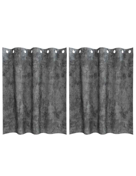 Tende in Velluto con tende 2 pcs Grigio 140 x 140 cm Velluto