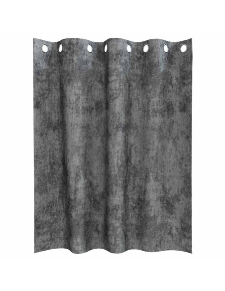 Tende in Velluto con tende 2 pcs Grigio 140 x 140 cm Velluto