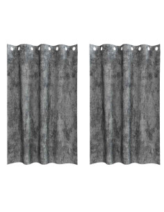 Tende in Velluto con tende 2 pcs Grigio 175 x 140 cm Velluto 2