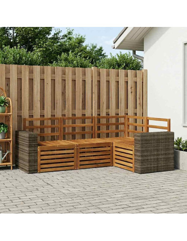 Set divani 4 pcs Legno di Acacia Massello