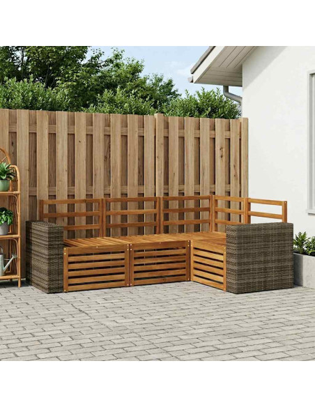Set divani 4 pcs Legno di Acacia Massello