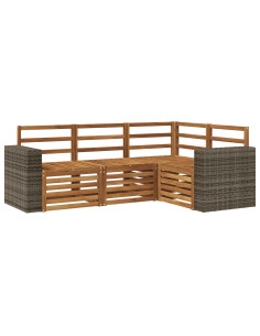 Set divani 4 pcs Legno di Acacia Massello 2