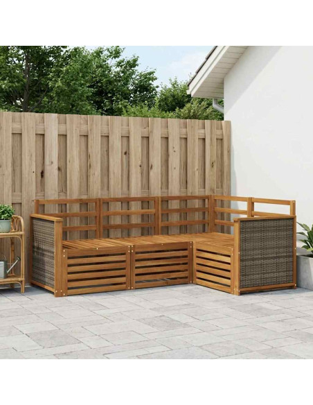 Set divani 4 pcs Legno di Acacia Massello