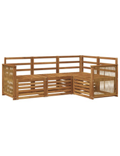 Set divani 4 pcs Legno di Acacia Massello
