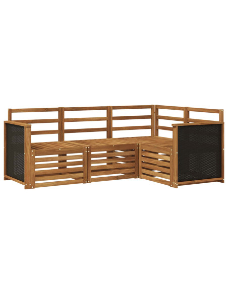 Set divani 4 pcs Legno di Acacia Massello