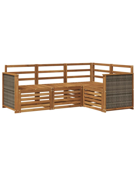 Set divani 4 pcs Legno di Acacia Massello