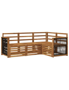 Set divani 4 pcs Legno di Acacia Massello 2