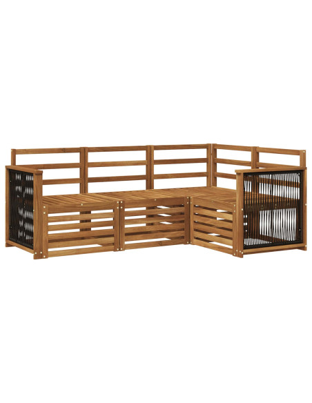 Set divani 4 pcs Legno di Acacia Massello