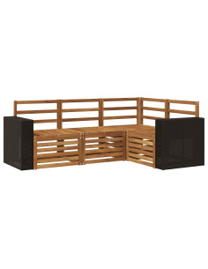 Set divani 4 pcs Legno di Acacia Massello 2
