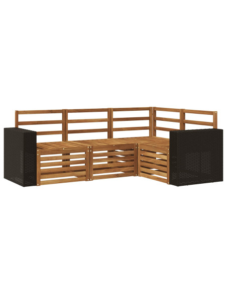 Set divani 4 pcs Legno di Acacia Massello