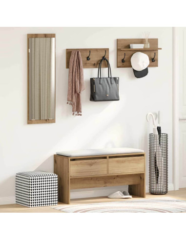Set mobili da ingresso con cassetto 4 pcs Rovere Artigianale