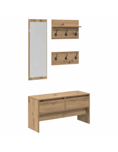 Set mobili da ingresso con cassetto 4 pcs Rovere Artigianale 2