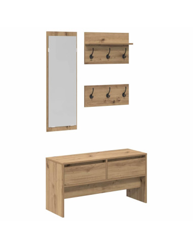 Set mobili da ingresso con cassetto 4 pcs Rovere Artigianale