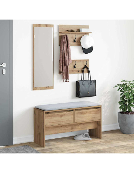 Set mobili da ingresso con cassetto 4 pcs Rovere Artigianale