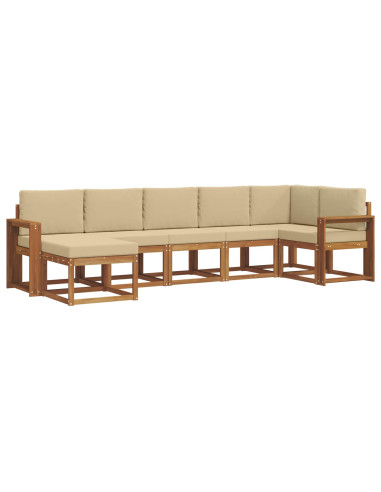 Set di divani con cuscino 7 pcs Naturale e Beige