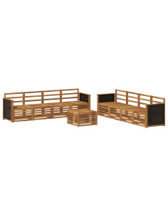 Set divani 9 pcs Legno di Acacia Massello