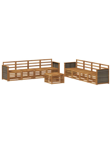 Set divani 9 pcs Legno di Acacia Massello